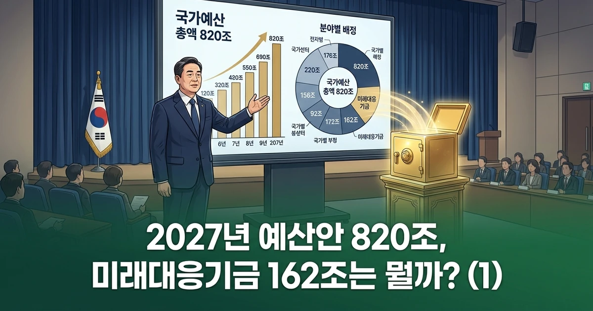 2027년 예산안 820조, 미래대응기금 162조는 뭘까? (1) – 예산안 핵심 수치
