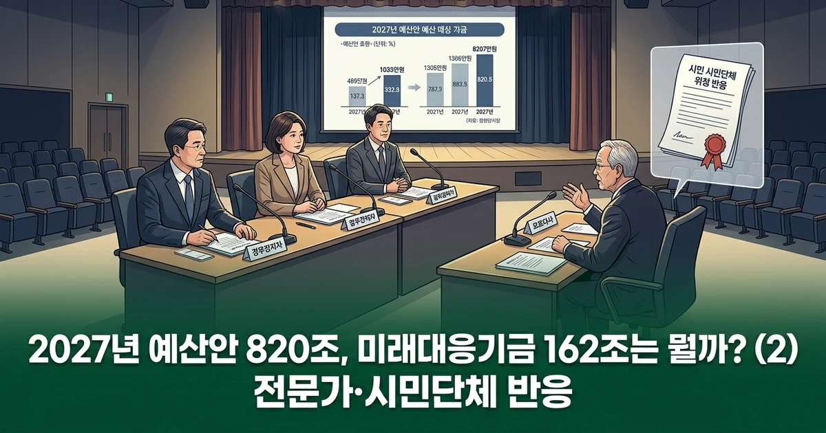 2027년 예산안 820조, 미래대응기금 162조는 뭘까? (2) – 전문가·시민단체 반응
