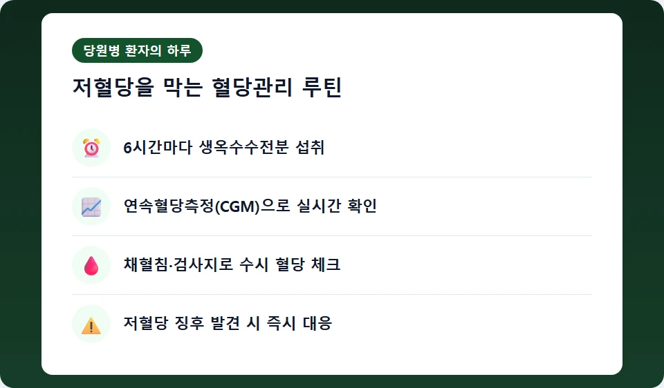 저혈당 예방을 위한 생옥수수전분 섭취와 혈당 모니터링 루틴