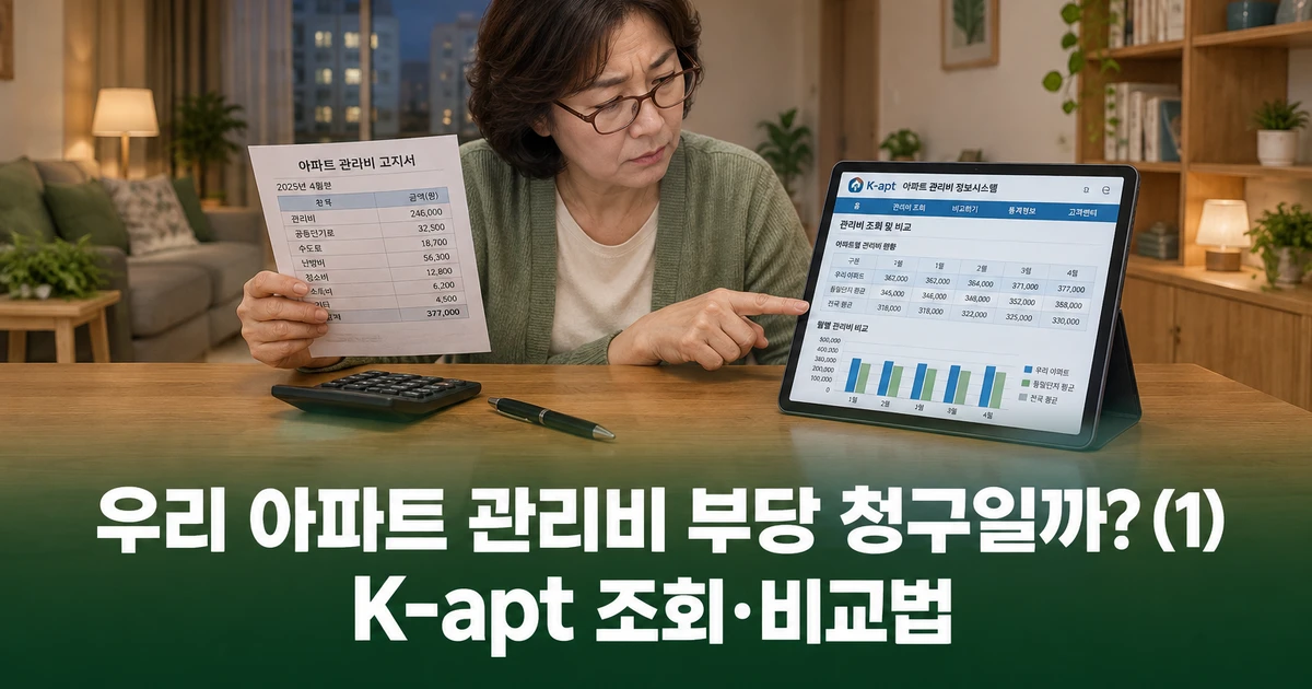 우리 아파트 관리비 부당 청구일까? (1) - K-apt 조회·비교법