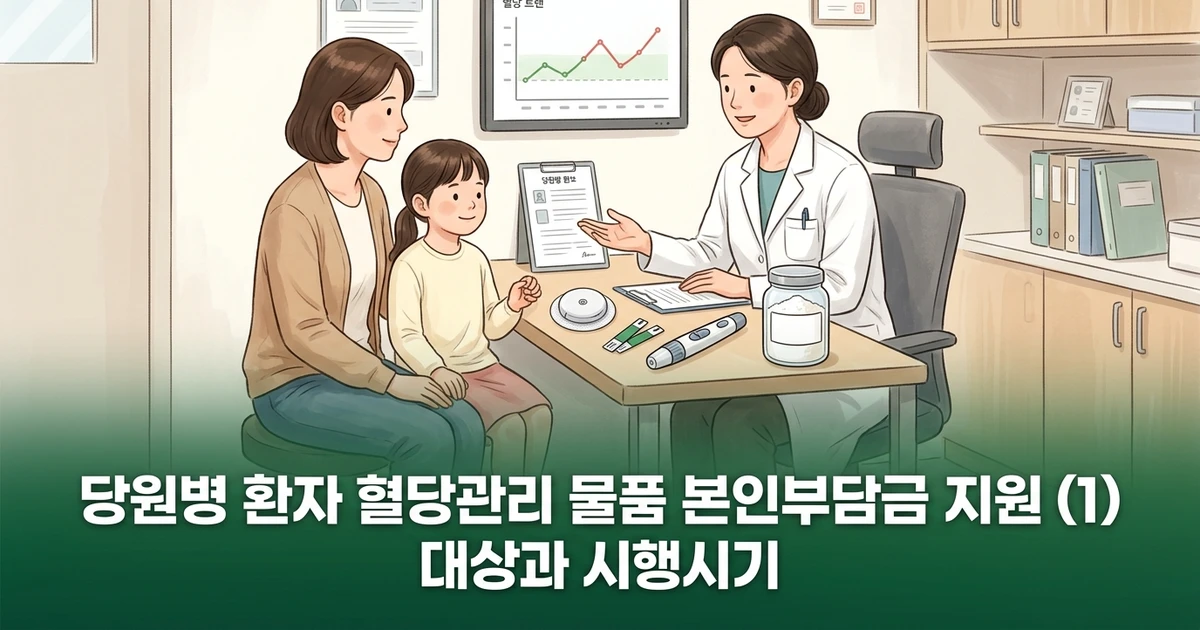 당원병 환자 혈당관리 물품 본인부담금 지원 (1) – 대상과 시행시기