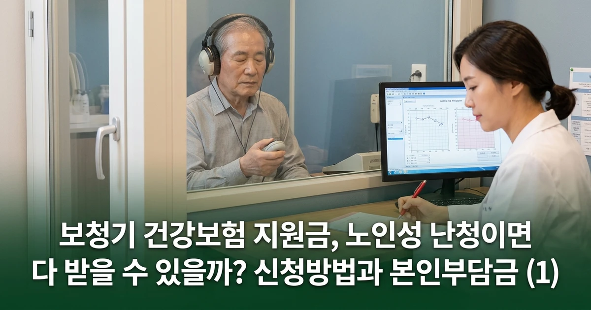 보청기 건강보험 지원금, 노인성 난청이면 다 받을 수 있을까? 신청방법과 본인부담금 (1)