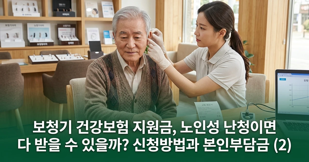 보청기 건강보험 지원금, 노인성 난청이면 다 받을 수 있을까? 신청방법과 본인부담금 (2)