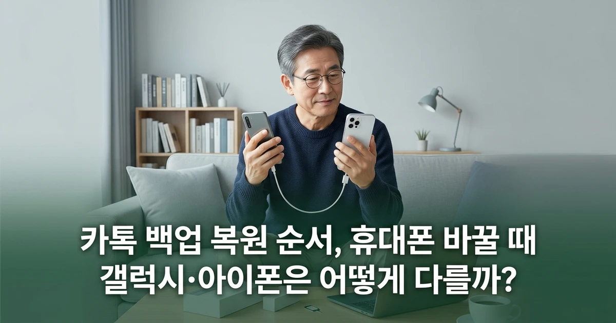 카톡 백업 복원 순서, 휴대폰 바꿀 때 갤럭시·아이폰은 어떻게 다를까?