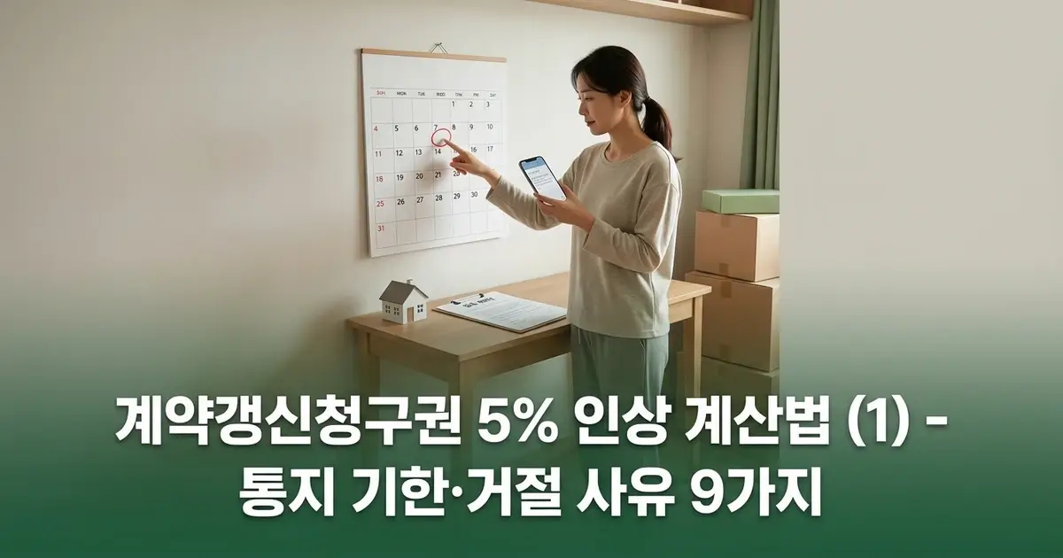 계약갱신청구권 5% 인상 계산법 (1) - 통지 기한·거절 사유 9가지