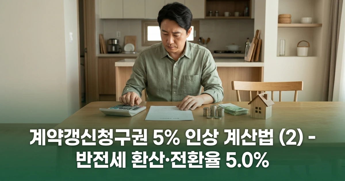 계약갱신청구권 5% 인상 계산법 (2) - 반전세 환산·전환율 5.0%