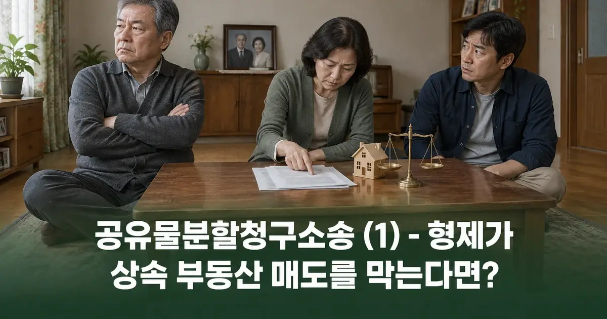 공유물분할청구소송 (1) - 형제가 상속 부동산 매도를 막는다면?