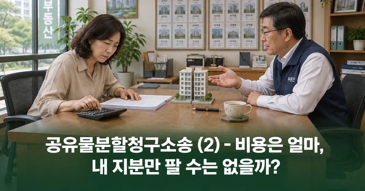공유물분할청구소송 (2) - 비용은 얼마, 내 지분만 팔 수는 없을까?