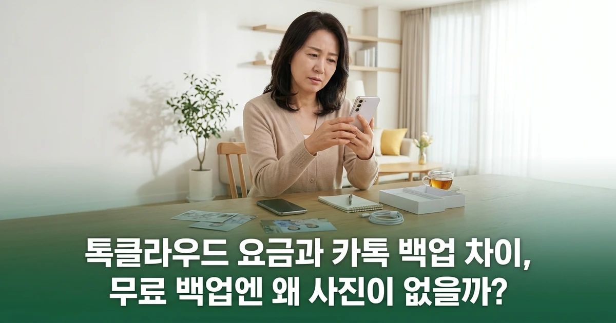 톡클라우드 요금과 카톡 백업 차이, 무료 백업엔 왜 사진이 없을까?