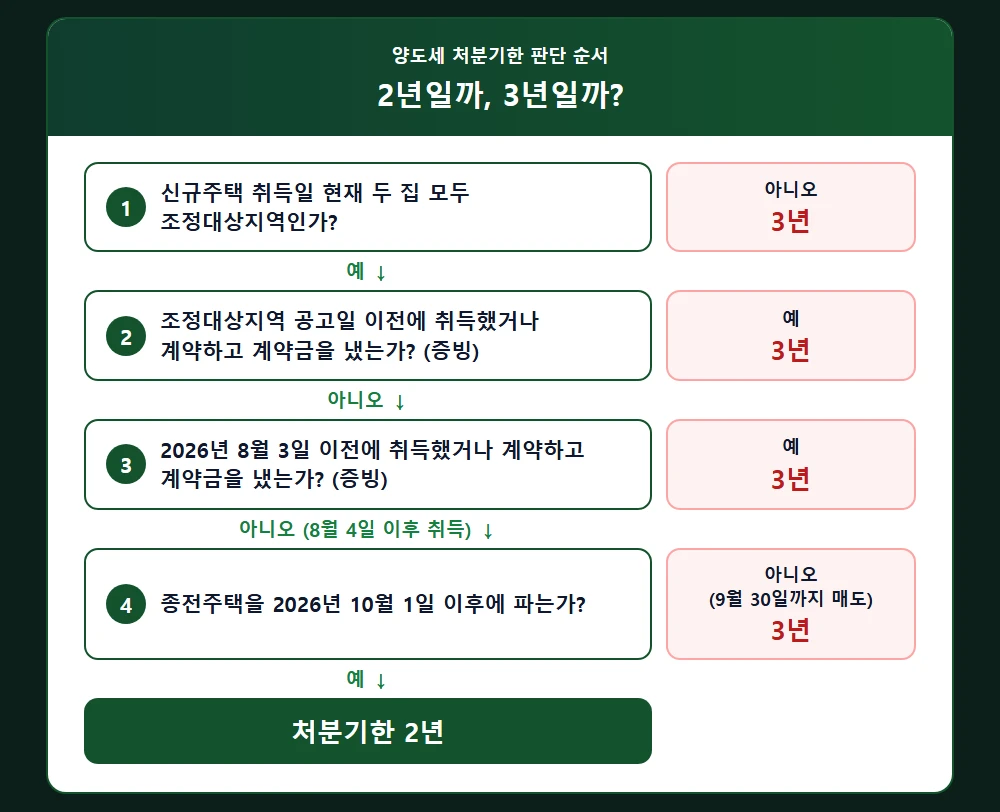 2년·3년 처분기한 적용 여부 판단 순서