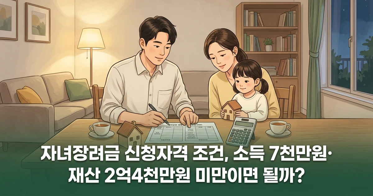 자녀장려금 신청자격 조건, 소득 7천만원·재산 2억4천만원 미만이면 될까?