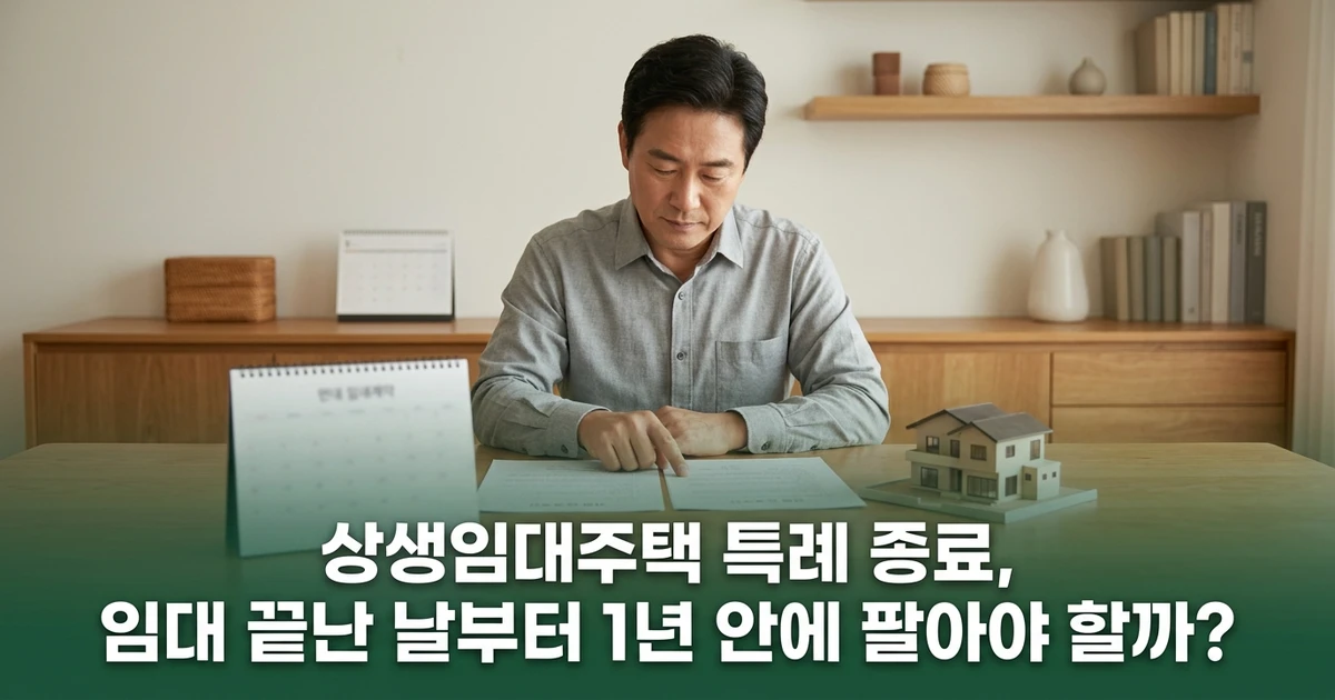 상생임대주택 특례 종료, 임대 끝난 날부터 1년 안에 팔아야 할까?