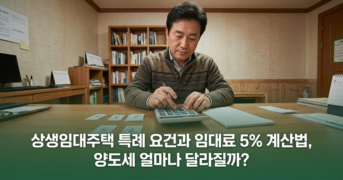 상생임대주택 특례 요건과 임대료 5% 계산법, 양도세 얼마나 달라질까?